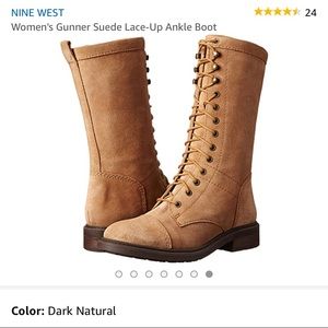 Nine West “Gunner” Suede Combat Boots